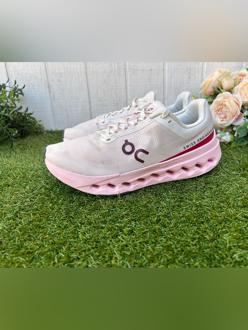 ON Cloudsurfer Next Peony | Ivory WOMEN size 7.5 gently used - Picture 11 of 16
